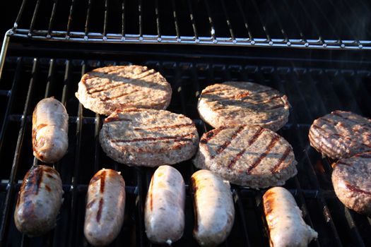 burgers on the grill