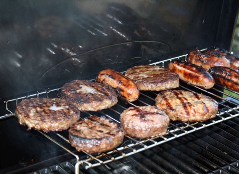 burgers on the grill