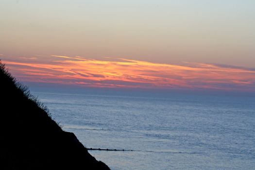 sun set over the beach 