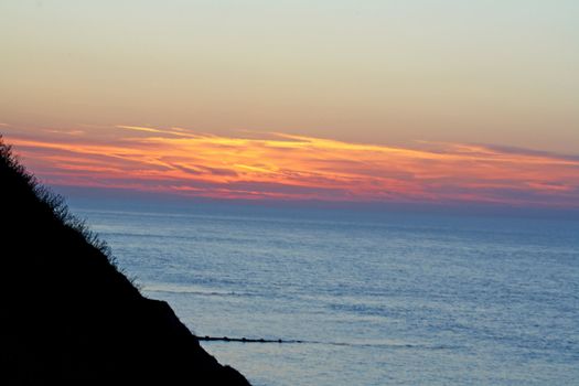 sun set over the beach 