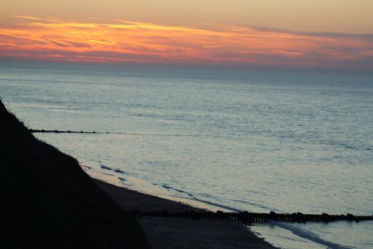 sun set over the beach