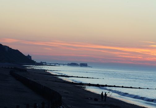 sun set over the beach