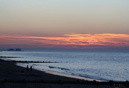 sun set over the beach