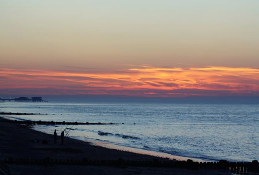 sun set over the beach