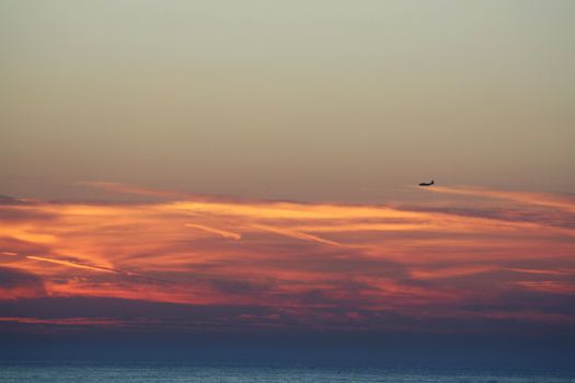 sun set over the beach