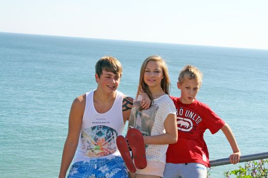teenagers at the seaside