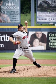 SCRANTON, PA - MAY 24: Indianapolis Indians pitcher Daniel Moskos throws pitch in a game against the Scranton Wilkes Barre Yankees at PNC Field on May 24, 2011 in Scranton, PA.