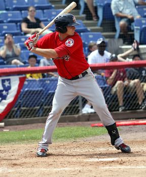 BINGHAMTON, NY - JULY 7: Portland Sea Dogs batter Will Middlebrooks bats against the Binghamton Mets at NYSEG Stadium on July 7, 2011 in Binghamton, NY