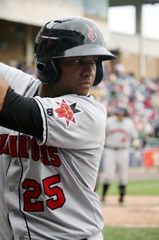 SCRANTON, PA - MAY 24: Indianapolis Indians Andy Marte bats during a game against the Scranton Wilkes Barre Yankees at PNC Field on May 24, 2011 in Scranton, PA.