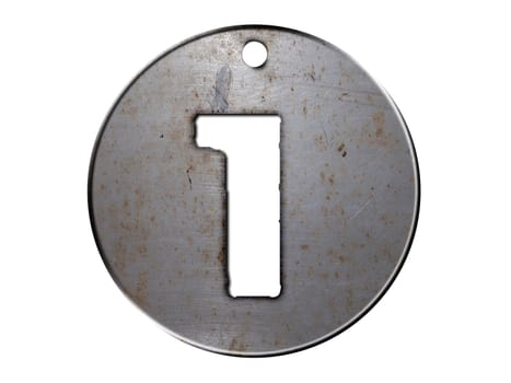 3d metal disc one  number