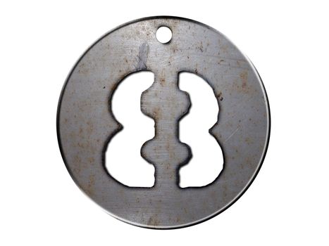 3d metal disc eight  number