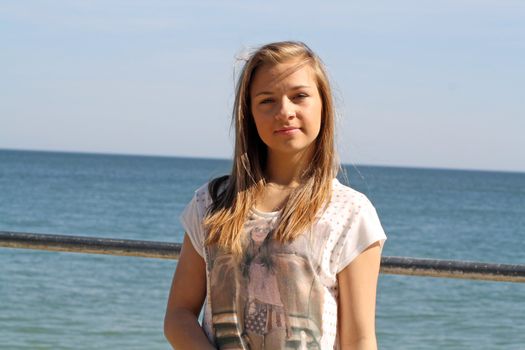 stunning teenage girl on the beach