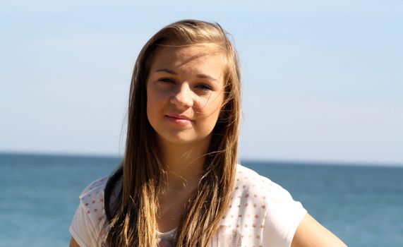 stunning teenage girl on the beach