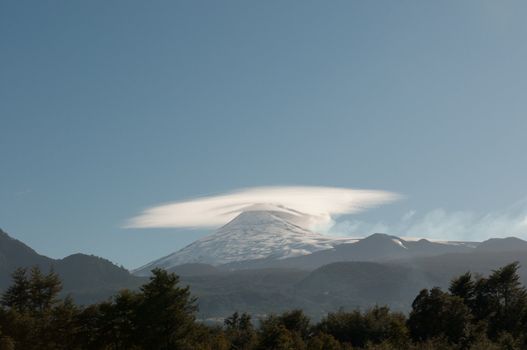 Double Cones of the Villarica Volcano in Chile