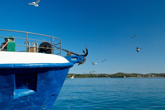 fishing ship in a harbor 