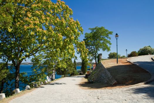Adriatic sea view at Rovinj, popular touristic destination of Croatian coast