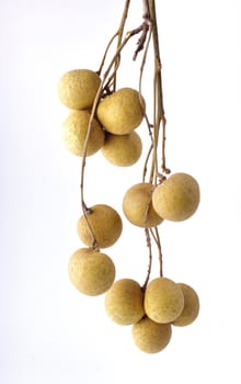 Fresh longan on the white background 