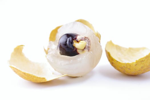 Fresh longan on the white background 
