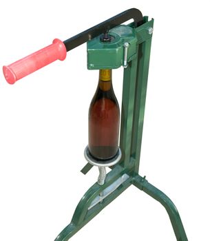 Bottle Capper and wine bottle (front view)