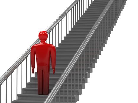 The person facing the beginning of career growth
