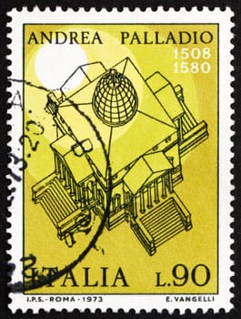 ITALY - CIRCA 1973: a stamp printed in the Italy shows Villa Rotunda, by Andrea Palladio, Architect, circa 1973