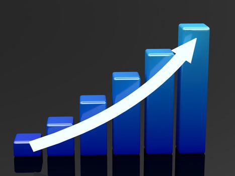 Bright blue graph on a black background