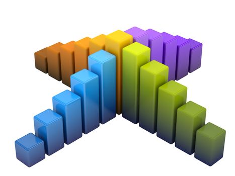 Bright colored graph on a white background