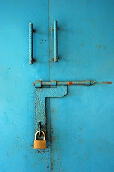 blue iron door locked