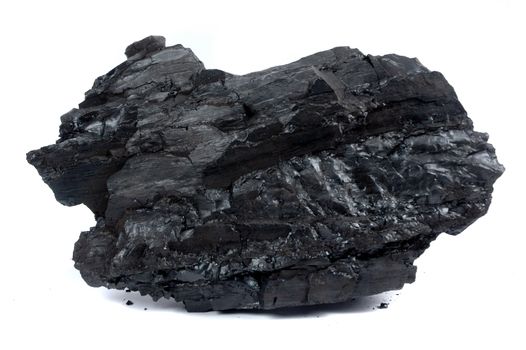 a big lump of coal isolated on white background
