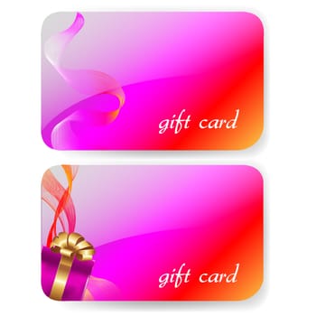 2 Color Gift Card Set, Isolated On White Background, Vector Illustration