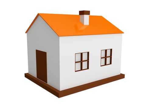 A small house on a white background