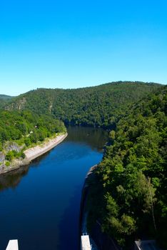 A beautiful mountain river in summer