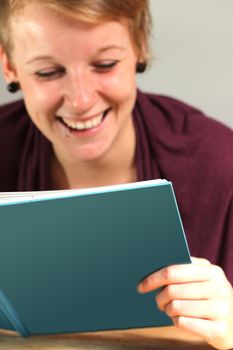 girl is reading a book