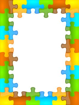 Colored, glossy and jazzy puzzle frame 6 x 8 format