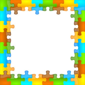 Colored, glossy and jazzy puzzle frame 8 x 8 format
