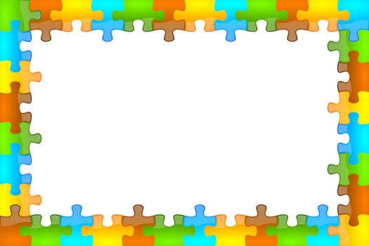 Colored, glossy and jazzy puzzle frame 12 x 8 format