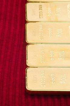 Gold bars with the background.