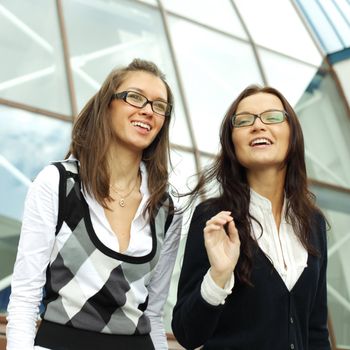 very funny laughing happy girlfriends close up