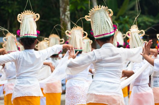 Little girls dance legong, Titra Empul, Bali, Indonesia