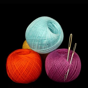 needle and thread macro close up