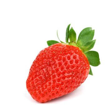 one strawberry isolated on white