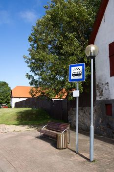 empty bus stop in suburbia