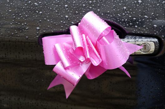 decorative ribbon on a car