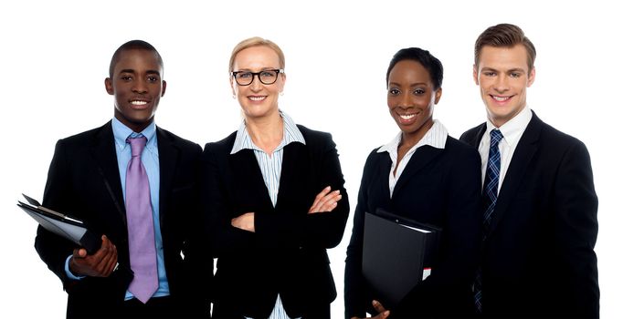 Group of business people over white background
