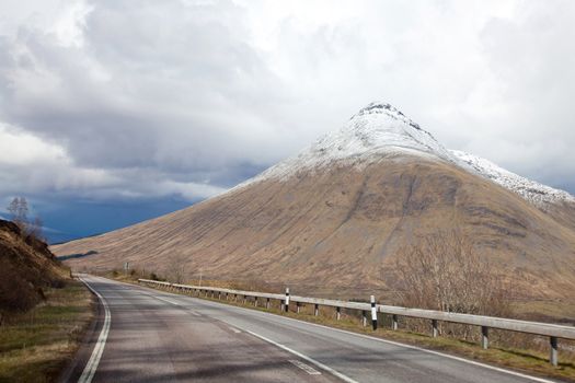 Countryside Road in Highlands Scotland UK