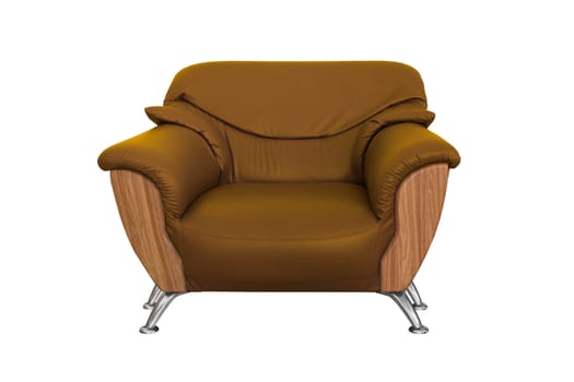 Modern brown  sofa isolated on white background