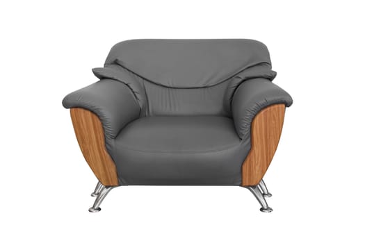 Modern gray sofa isolated on white background