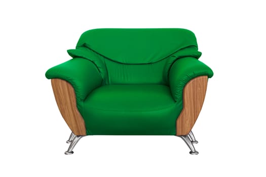 Modern green  sofa isolated on white background