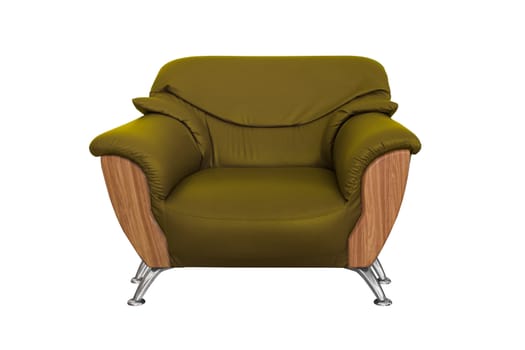 Modern green  sofa isolated on white background