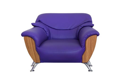 Modern violet sofa isolated on white background